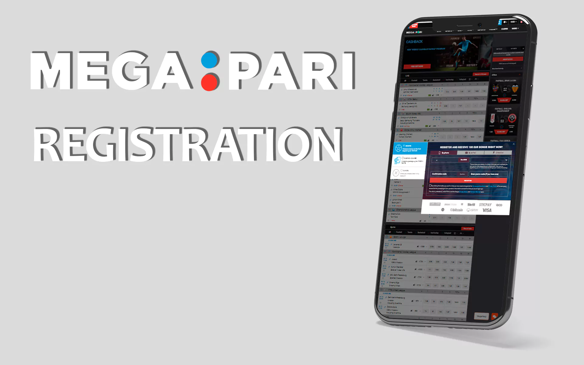 Sign up via your mobile phone and start betting.